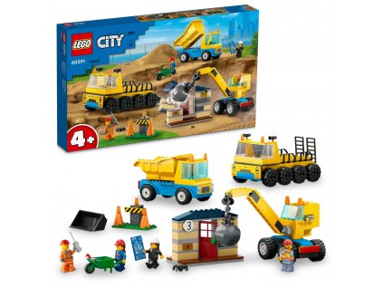 City LEGO® Vozidla ze stavby a demoliční koule (60391)