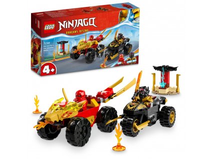 NINJAGO LEGO® Kai a Ras v duelu auta s motorkou (71789)