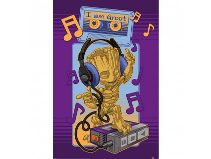 47245 guardians of the galaxy plakat groot cassette