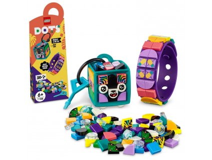 DOTS LEGO® Neonový tygr – náramek & ozdoba na tašku (41945)