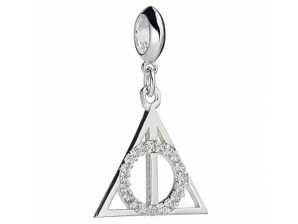 Stříbrný přívěsek Harry Potter - Relikvie smrti s krystaly