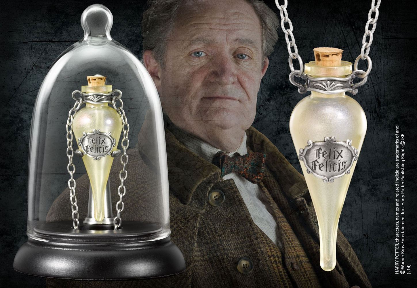 Noble Collection Harry Potter Felix Felicis Pendant and Display