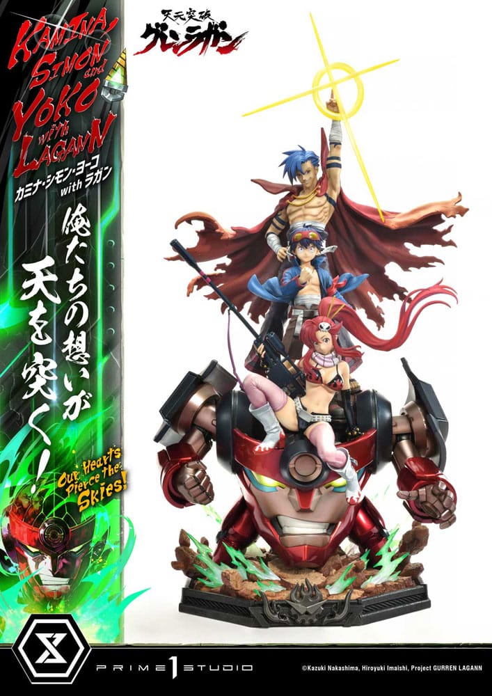 Prime 1 Studio Gurren Lagann Ultimate Premium Masterline Series Statue 1/4 Kamina, Simon & Yoko with Lagann 97 cm