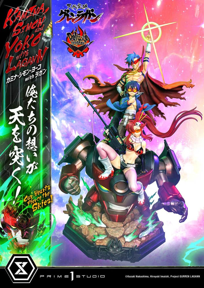 Prime 1 Studio Gurren Lagann Ultimate Premium Masterline Series Statue 1/4 Kamina, Simon & Yoko with Lagann Deluxe Version 97 cm