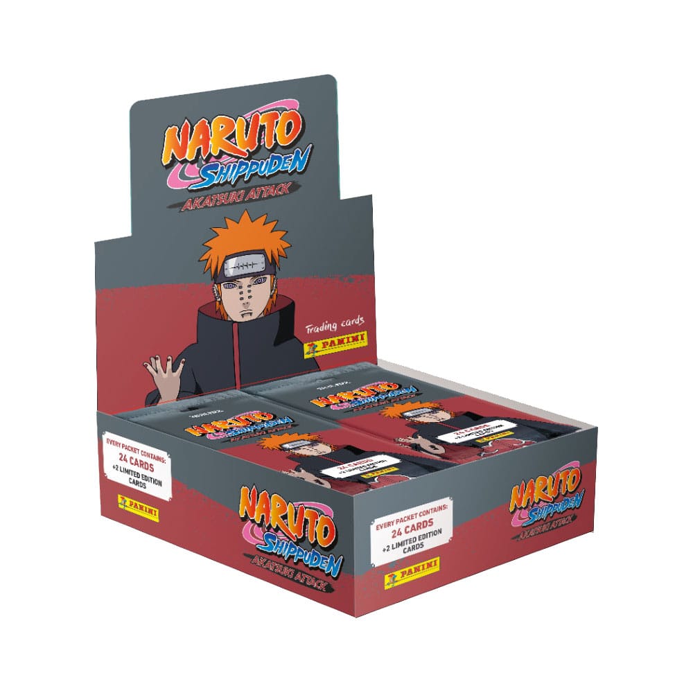 Panini Naruto Shippuden Akatsuki Attack Obchodní Karty Fat Packs Display (10)