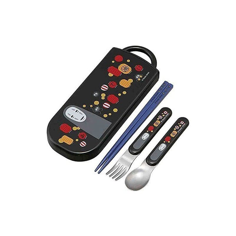 Skater Spirited Away Chopsticks & Spoon & Fork Set No Face & Lantern