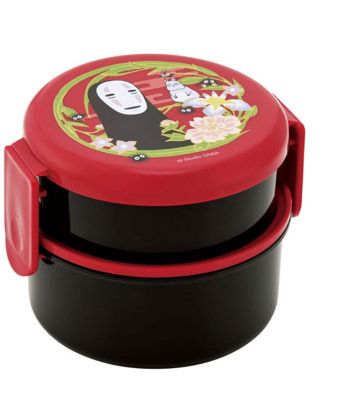 Skater Spirited Away Two Layer Round Shape Lunch Box No Face Dark Red