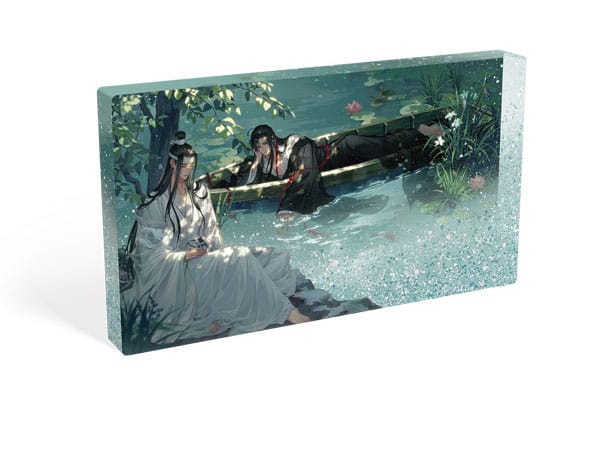 Sakami Merchandise Grandmaster of Demonic Cultivation Acryl Block with Glitter Wei Wuxian & Lan Wangji Lotus Pond 17 x 10 cm