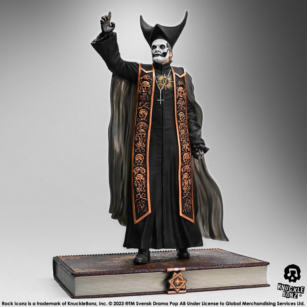 KnuckleBonz Ghost Rock Iconz Statue 1/9 Papa Emeritus IV (Black Robes) 22 cm