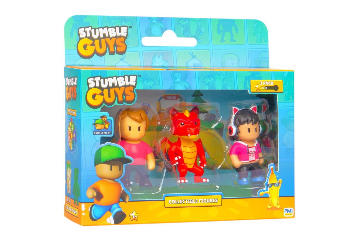 BOTI Stumble Guys 3-pack sběratelských figurek (Ms. Stumble, Inferno Dragon, Gamer Gina)