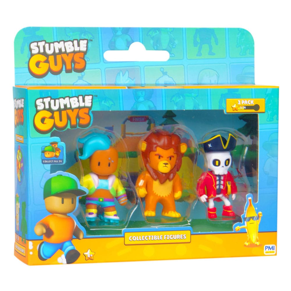 BOTI Stumble Guys 3-pack sběratelských figurek (Veloci T, Leonidas, Capt Noheart)