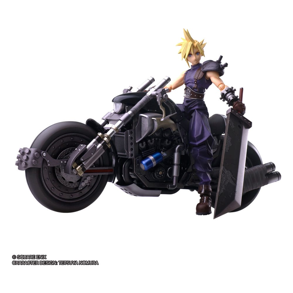 Square-Enix Final Fantasy VII Bring Arts Action Figure and vehicle Cloud Strife & Hardy-Daytona 15 cm