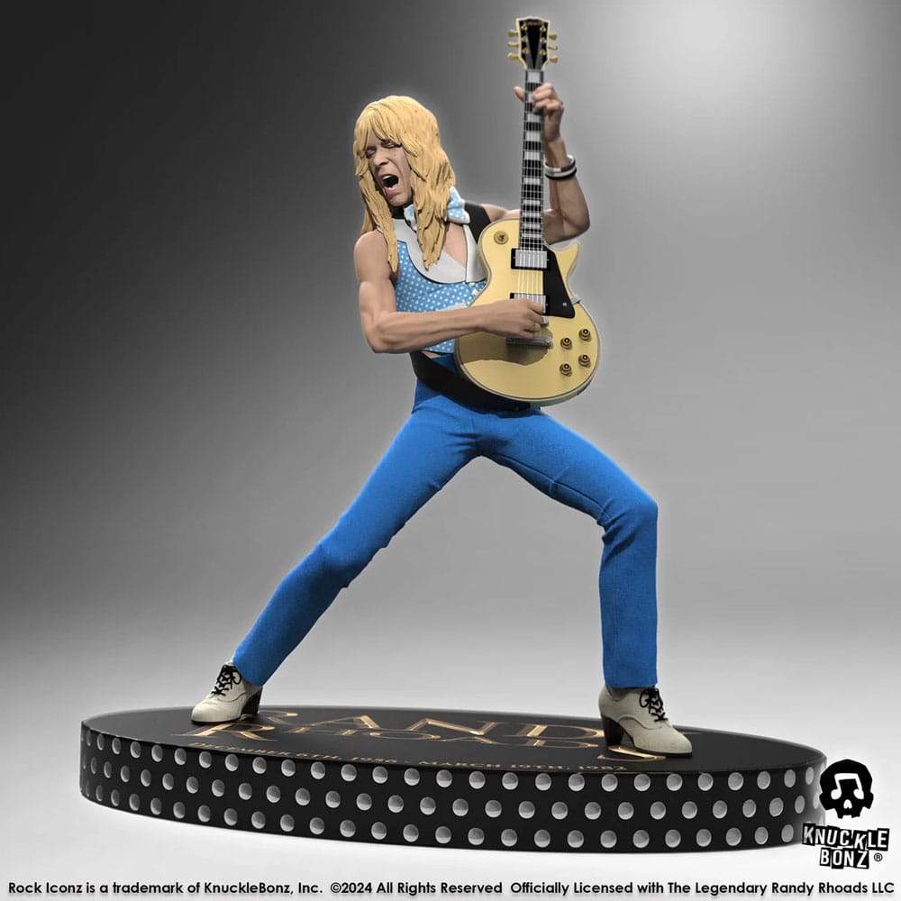 KnuckleBonz Randy Rhoads IV Rock Iconz Statue The Early Years Blue Version 24 cm