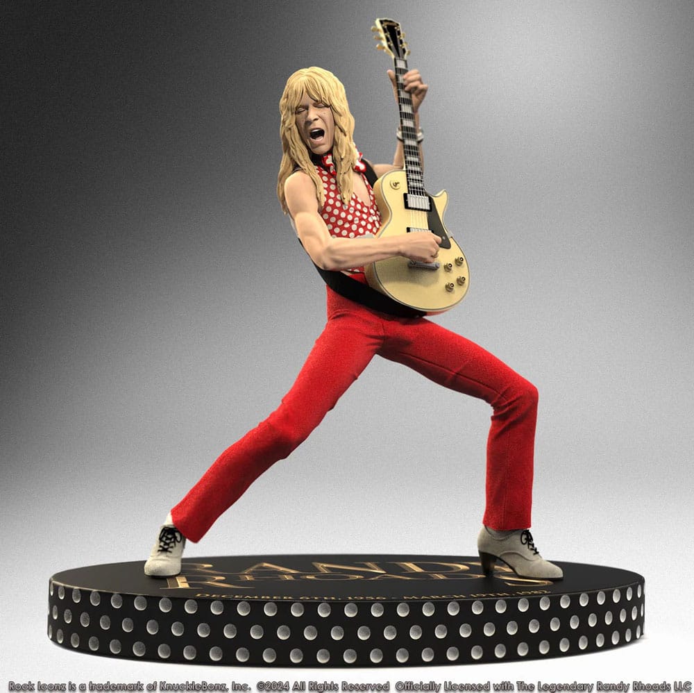 KnuckleBonz Randy Rhoads IV Rock Iconz Statue The Early Years Red Version 24 cm