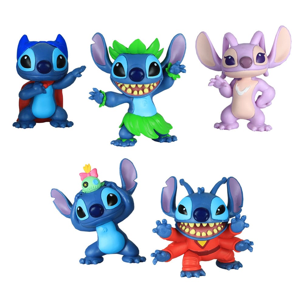 Just Play Lilo & Stitch Mini Figure 5-Pack Stitch Collectible Figure Set 7 cm