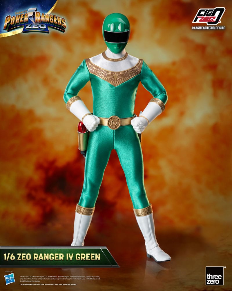 ThreeZero Power Rangers Zeo FigZero Action Figure 1/6 Ranger IV Green 30 cm