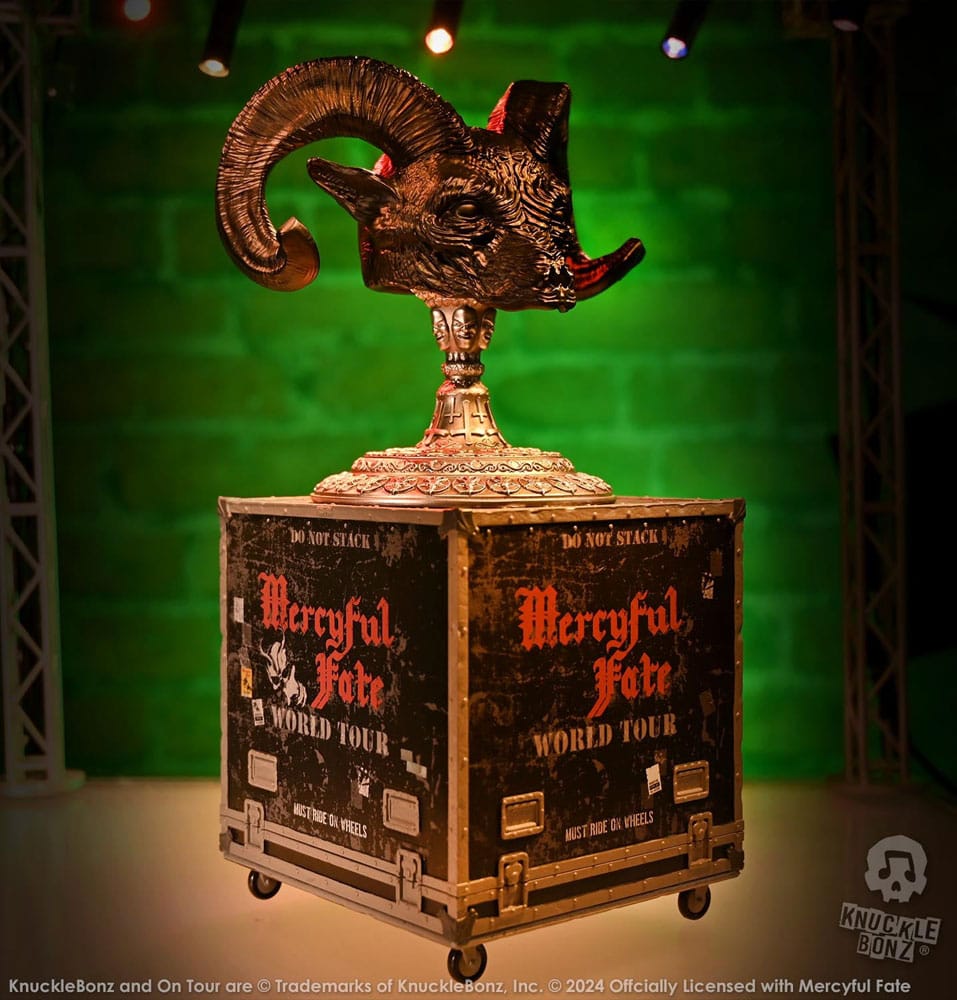 KnuckleBonz Mask Mercyful Fate Rock Ikonz - souprava sochy a pódia Na turné, obal pro cesty World Tour