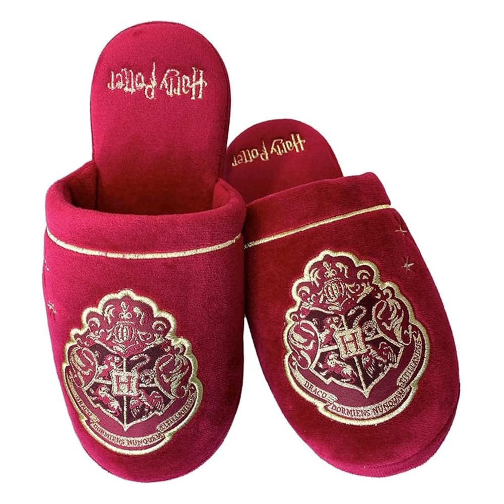 Groovy Harry Potter Slippers Hogwarts Gold on Burgundy EU 38-41