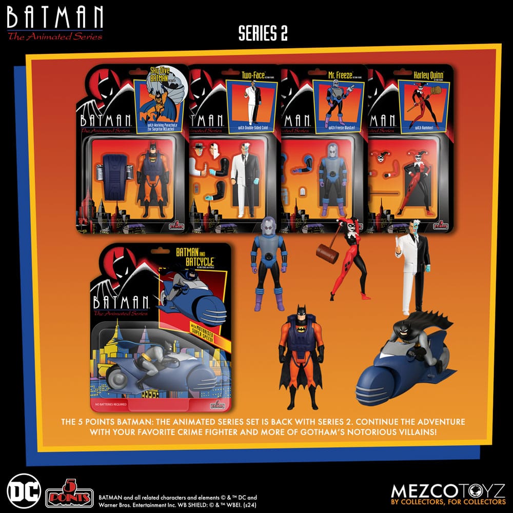 Mezco Toys Batman: The Animated Series 2 5 Points Action Figures Deluxe Box Set 9 cm