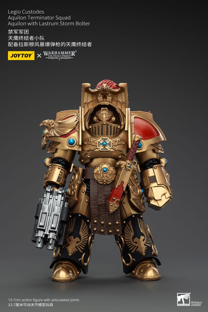 Joy Toy (CN) Warhammer: The Horus Heresy 1/18 figurka Legio Custodes Aquilon Terminator s Lastrum Storm Bolterem 14 cm