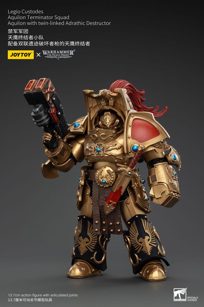 Joy Toy (CN) Warhammer The Horus Heresy Action Figure 1/18 Legio Custodes Aquilon Terminator Squad Aquilon with twin-linked Adrathic Destructor 14 cm