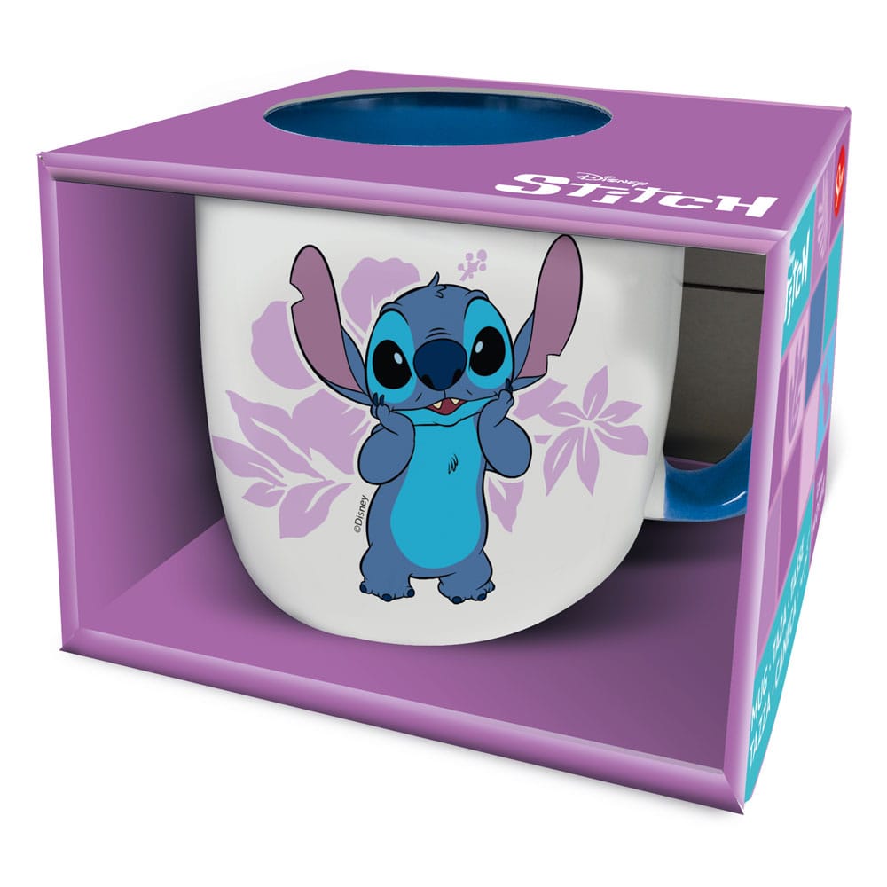 Stor Lilo & Stitch Mug Stitch pink Flowers 385 ml