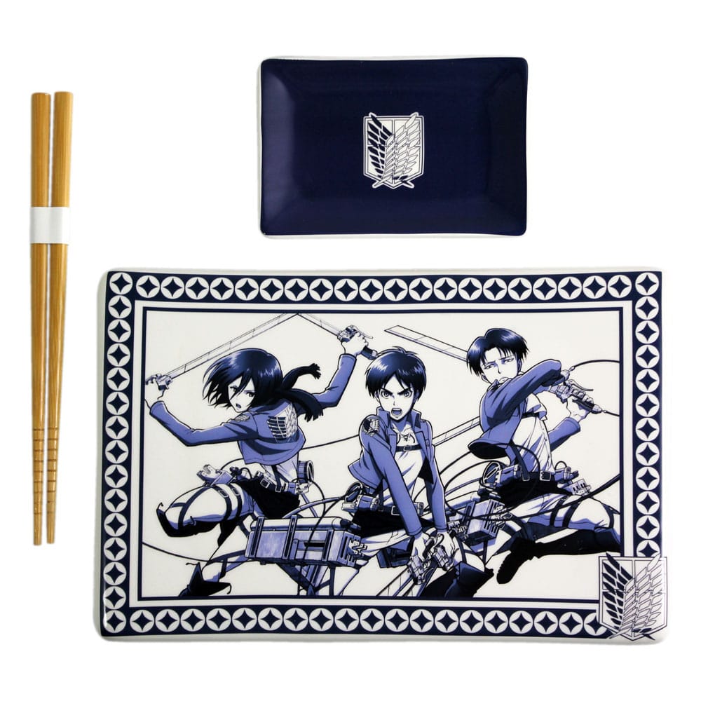 Just Funky Attack on Titan Ceramic Sushi Set with Chopsticks