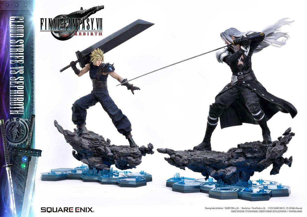 Square-Enix Final Fantasy VII Rebirth Statues 2-Pack 1/4 Cloud Strife vs Sephiroth 69 cm
