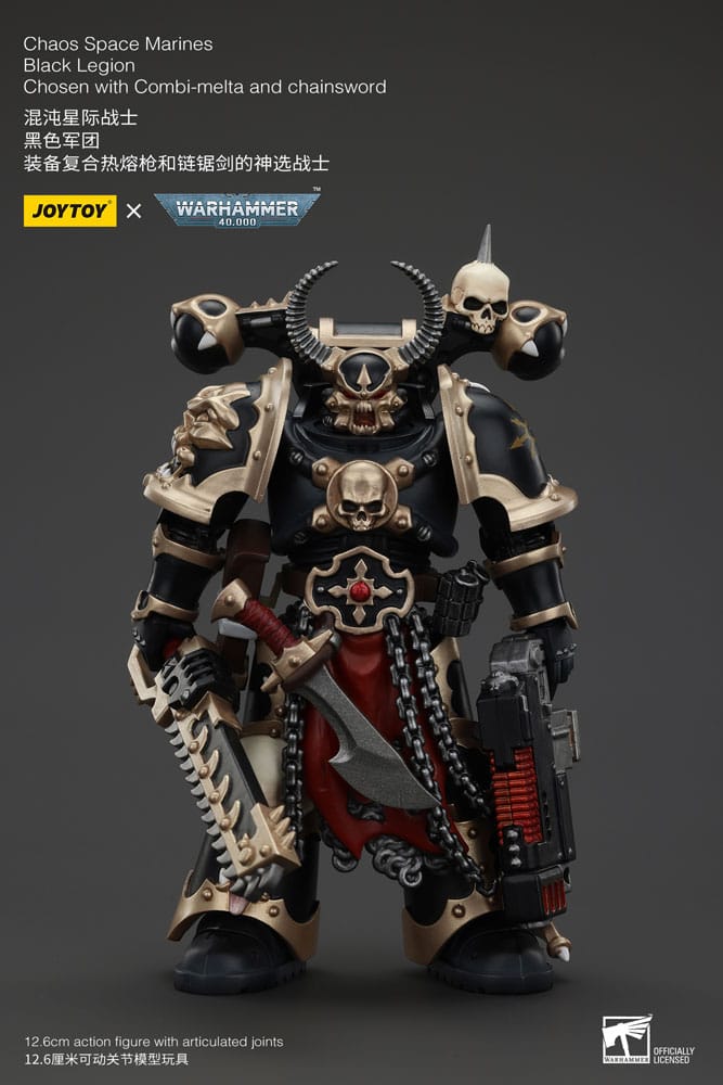 Joy Toy (CN) Warhammer 40k Actionfigur Chaos Space Marines Black Legion Chosen with Combi-melta and chainsword 20 cm