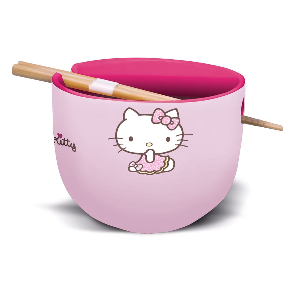 Stor Sanrio Ramen Bowl with Chopsticks Hello Kitty Japan