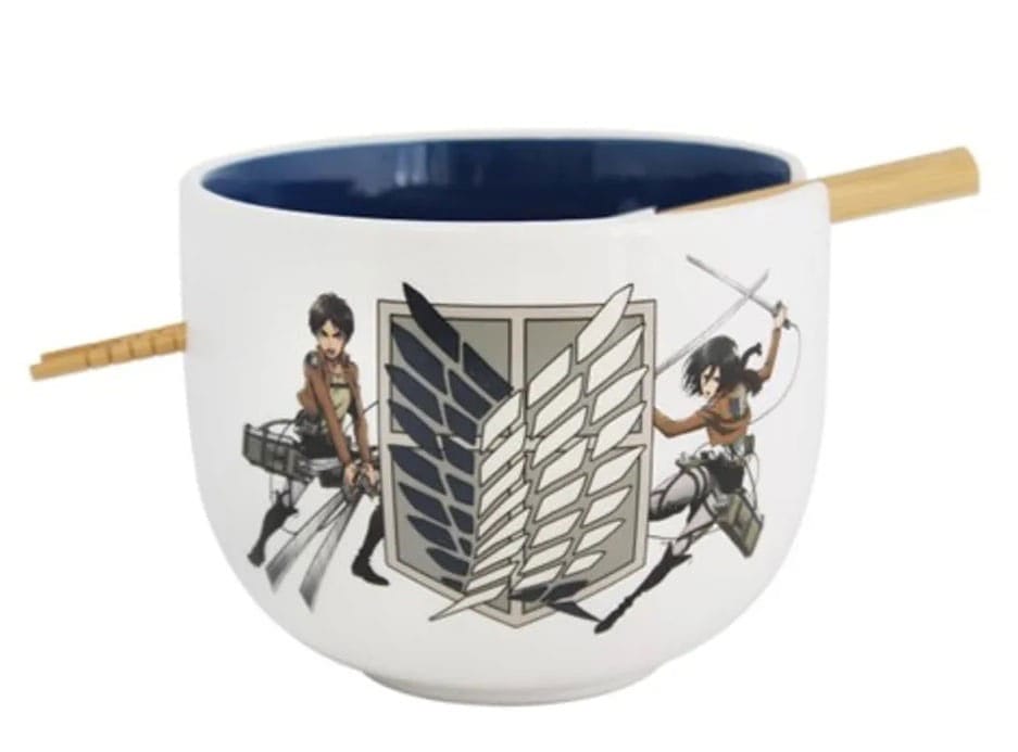 Just Funky Attack on Titan Ramen Bowl with Chopsticks Survey Corps 414 ml