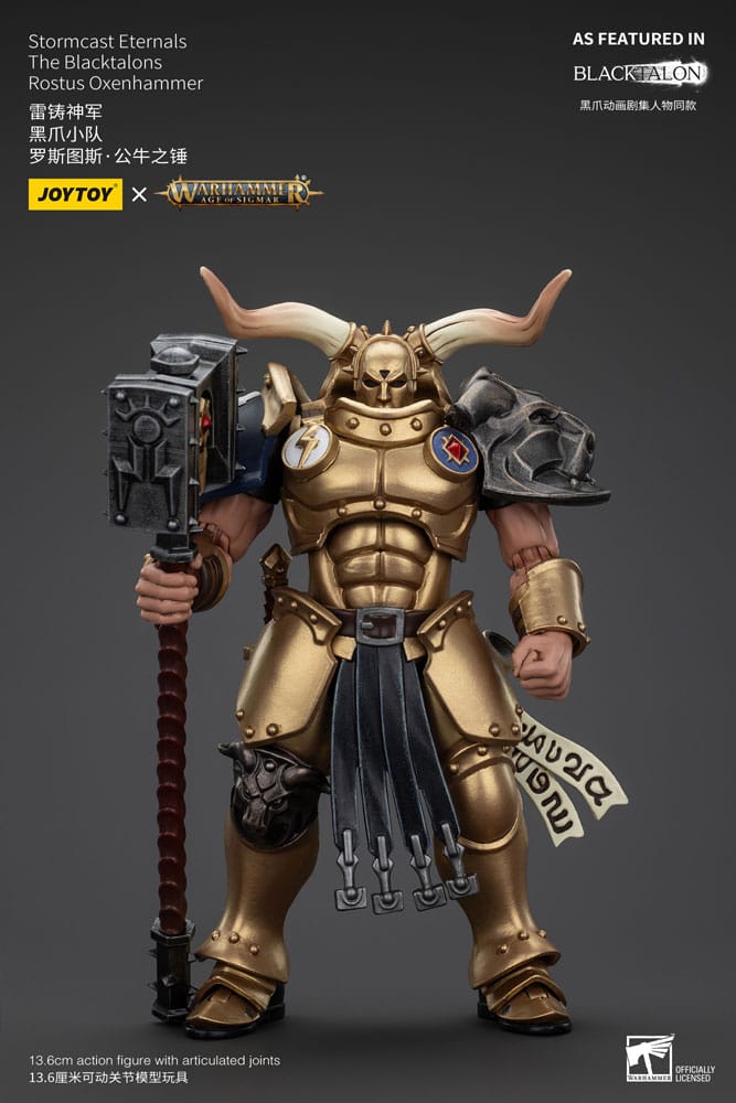 Joy Toy (CN) Warhammer Age of Sigmar Stormcast Eternals The Blacktalons akční figura Rostus Oxen hammer 20 cm