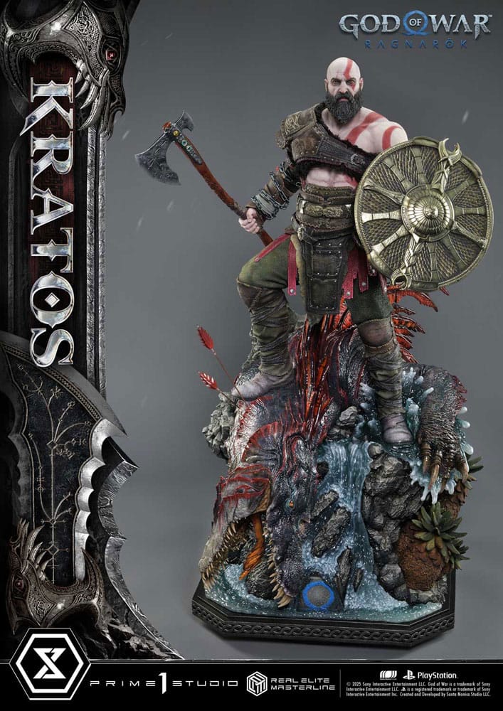 Prime 1 Studio God of War: Ragnarok skutečná elitní série Masterline 1/3 Kratos definitivní verze 95 cm