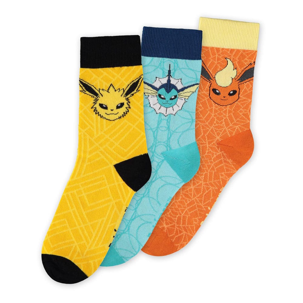 Difuzed Pokémon Socks 3-Pack Eevee Evolution 43-46