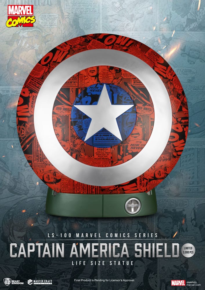 Beast Kingdom Toys Marvel Comics PVC Captain America Shield Life Size Statue 64 cm