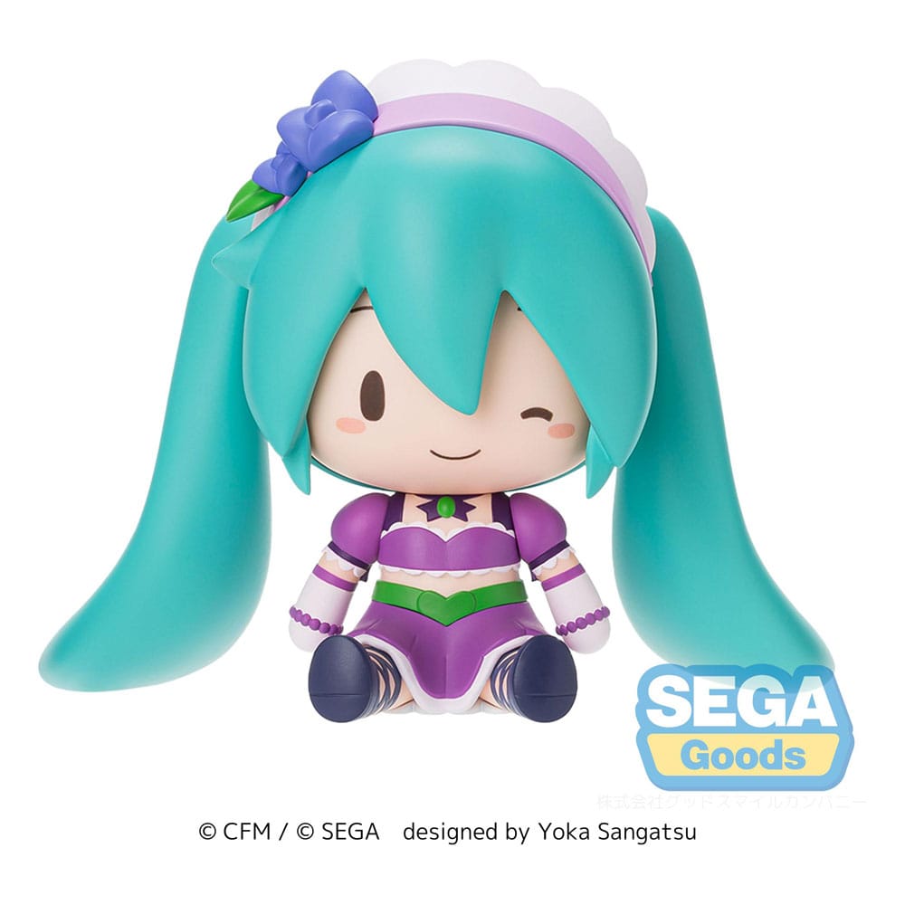 Sega Character Vocal Series 01: Hatsune Miku Fuwa Petit Chibi Figure Hatsune Miku x Love and Berry Dress Up and Dance! Sparkly Purple 8 cm