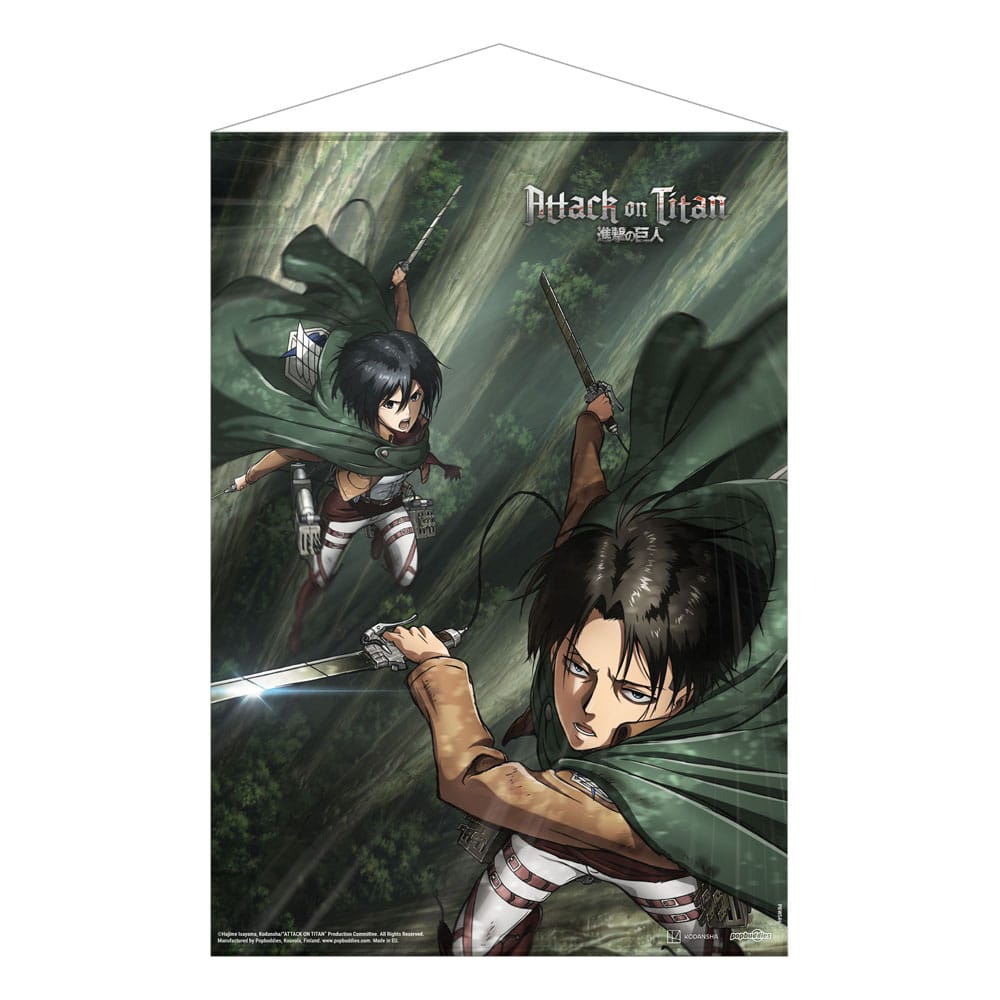 Popbuddies Attack on Titan Wallscroll Mikasa and Levi 50 x 70 cm