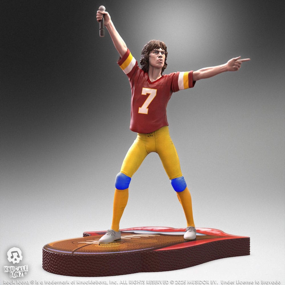 KnuckleBonz Rolling Stones Rock Iconz Statue Mick Jagger US Tour 1981 (Burgundy Jersey) 22 cm