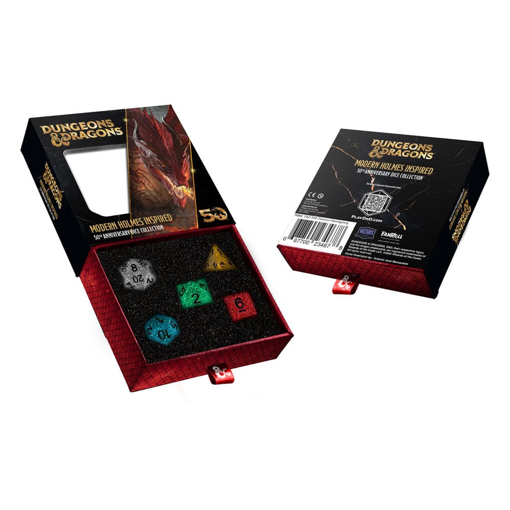 FanRoll Dungeons & Dragons Dice Set 50th Anniversary: Modern Holmes Inspired