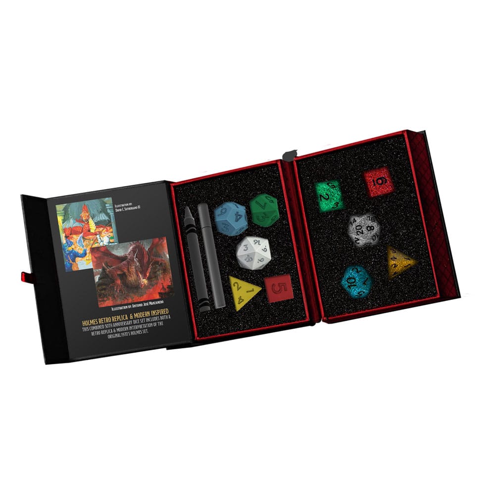 FanRoll Dungeons & Dragons Dice Set 50th Anniversary: Then & Now (Holmes Retro Replica & Modern Holmes Inspired)