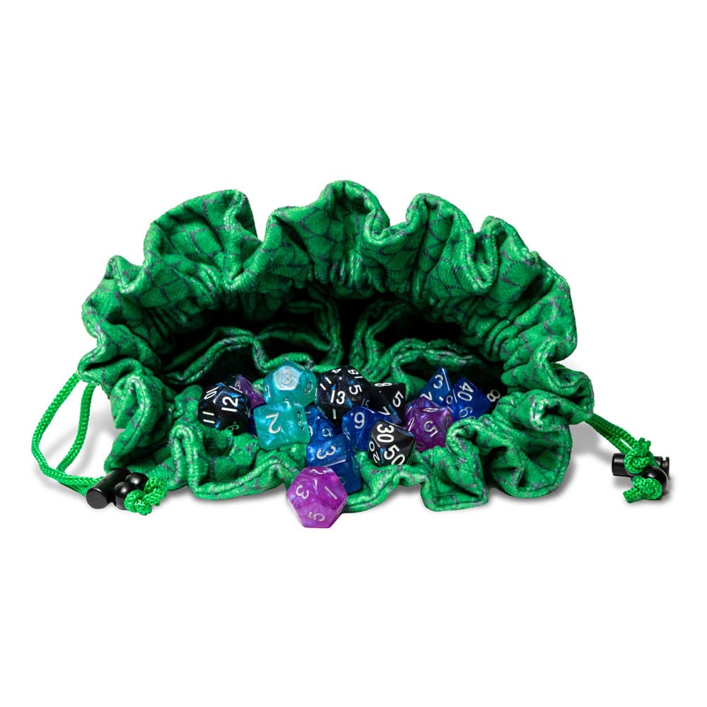FanRoll Dragon Storm Dice bag with compartments Green Dragon Scales
