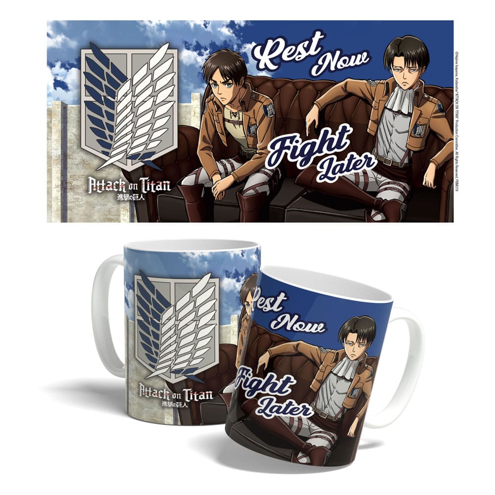 Popbuddies Attack on Titan Mug Rest Now, Fight Later 325 ml