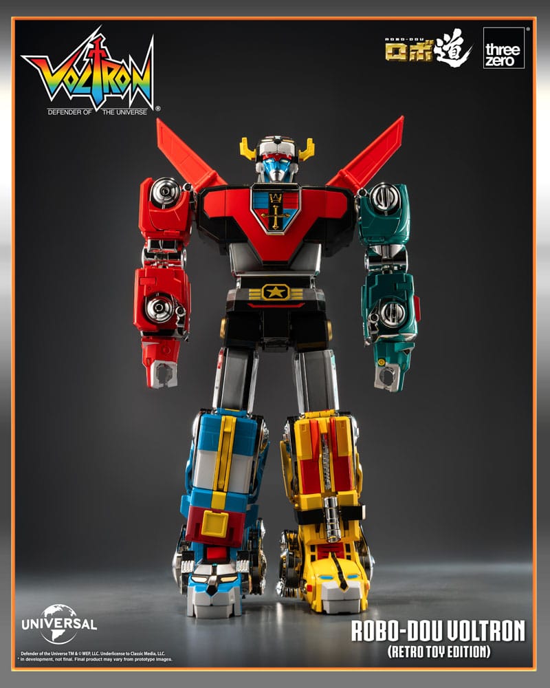 ThreeZero Voltron: Defender of the Universe Robo-Dou Action Figure Voltron Retro Toy Edition 27 cm