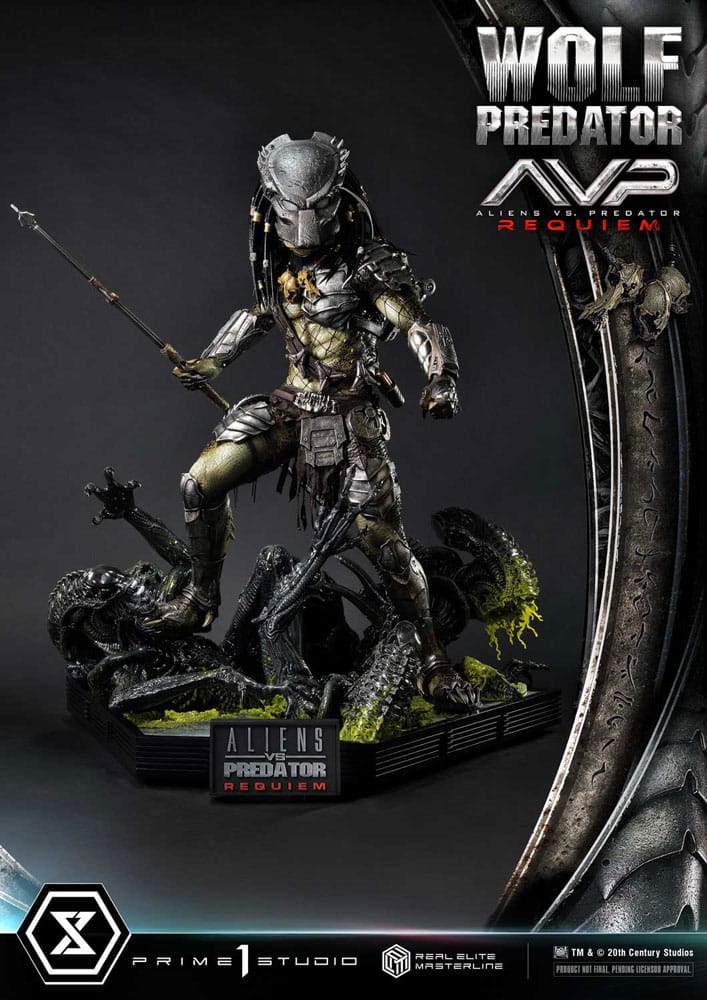 Prime 1 Studio Alien vs. Predator Real Elite Masterline Series socha 1/3 Requiem Wolf Predator Deluxe Ver. 95 cm