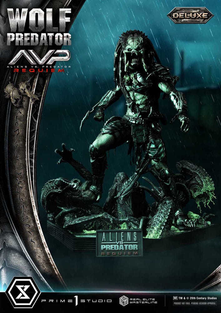 Prime 1 Studio Alien vs. Predator Real Elite Masterline Series socha 1/3 Requiem Wolf Predator Deluxe Bonus Ver. 95 cm