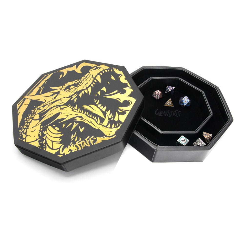 Glassstaff CritStones Arena Dice Tray Black Dragon (Yellow Lid)