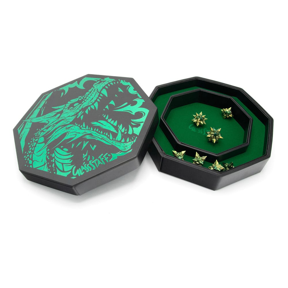 Glassstaff CritStones Arena Dice Tray Green Dragon