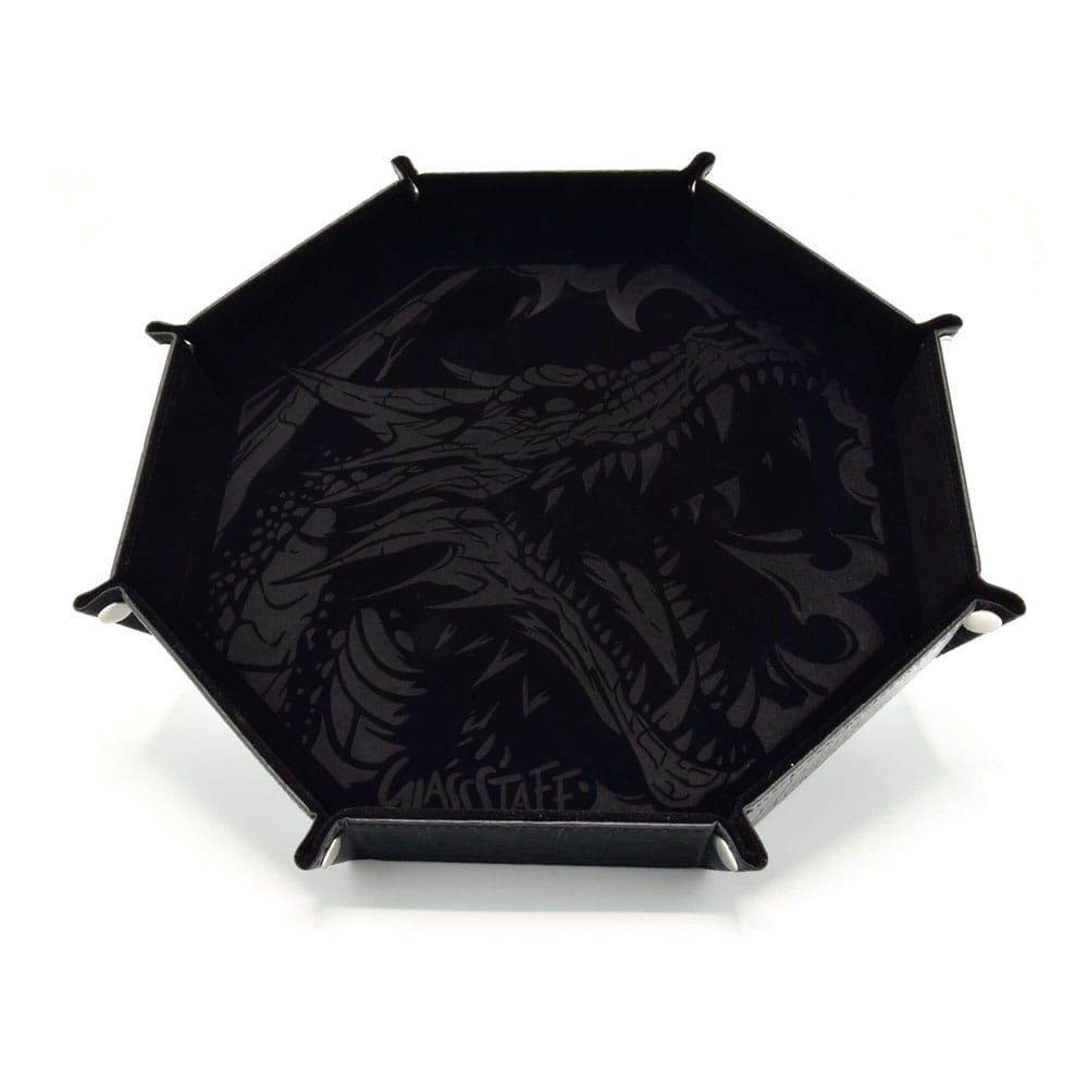 Glassstaff CritStones Folding Dice Tray Dragon Skin XL Edition Black