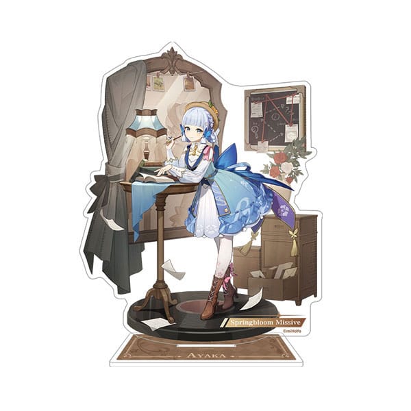 MiHoYo Genshin Impact Teyvat Style Series Acrylic Diorama Kamisato Ayaka: Springbloom Missive 13 cm