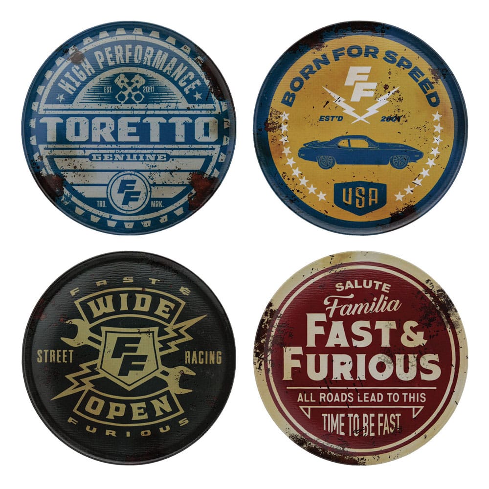 FaNaTtiK Fast & Furious podtácky 4-Pack Vintage Style